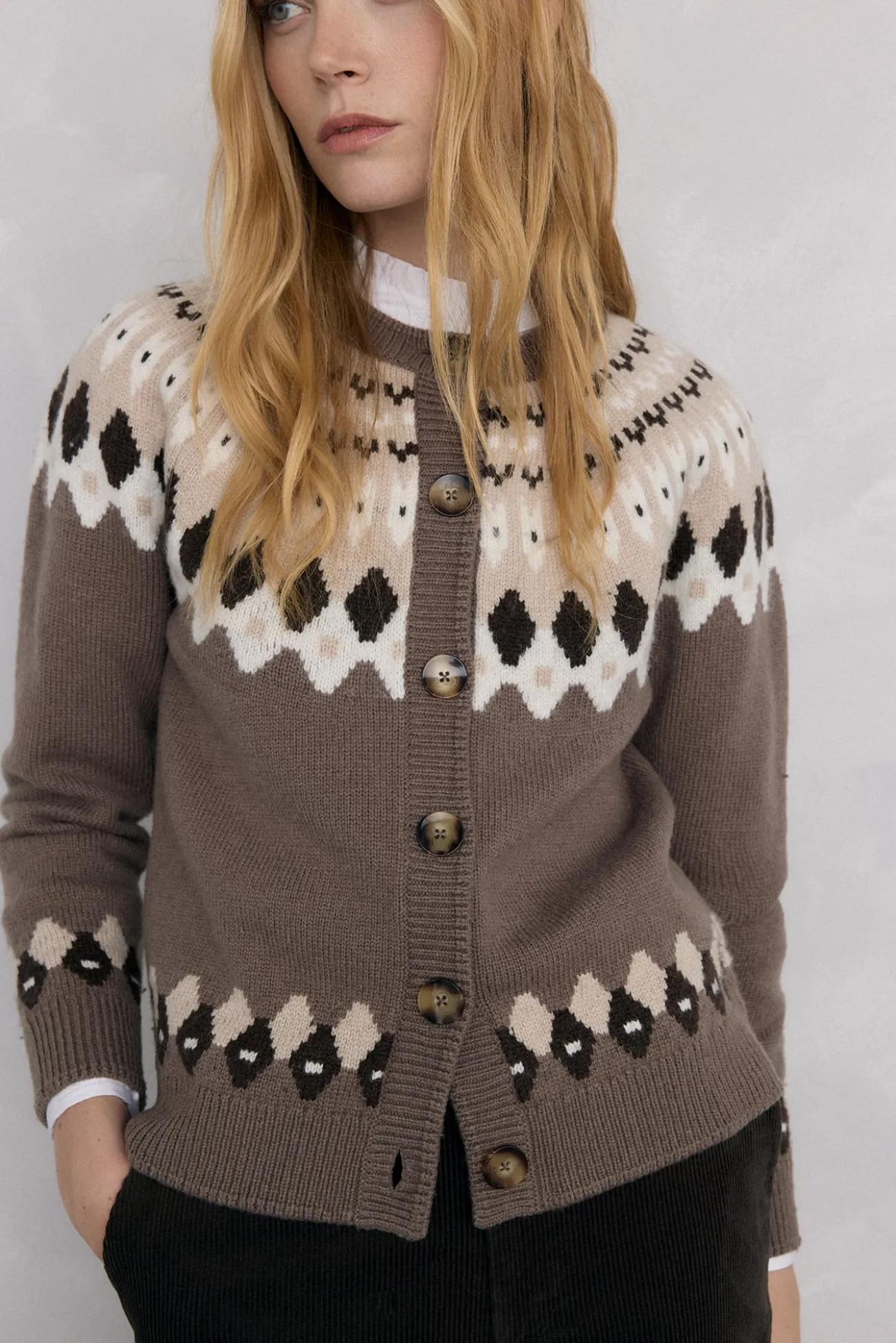 Jaqueta jacquard grega
