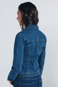 Jaqueta jeans de algodão
