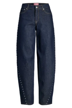 Jeans barrel com tachas