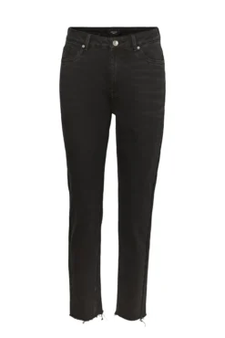 Jeans retas de cintura subida