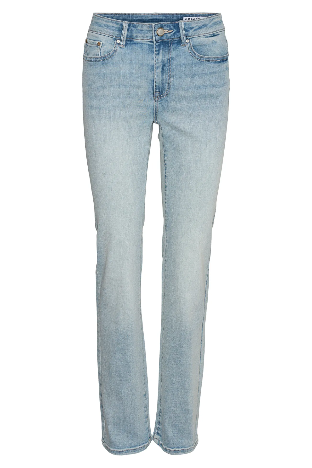 Jeans retas de cintura subida
