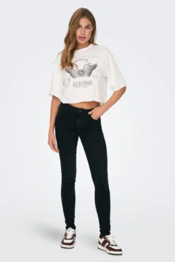 Jeans skinny de cintura corte