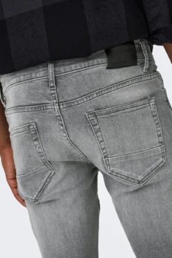 Jeans slim cinzento-escuro