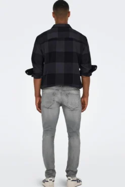 Jeans slim cinzento-escuro