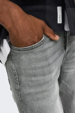 Jeans slim cinzento-escuro