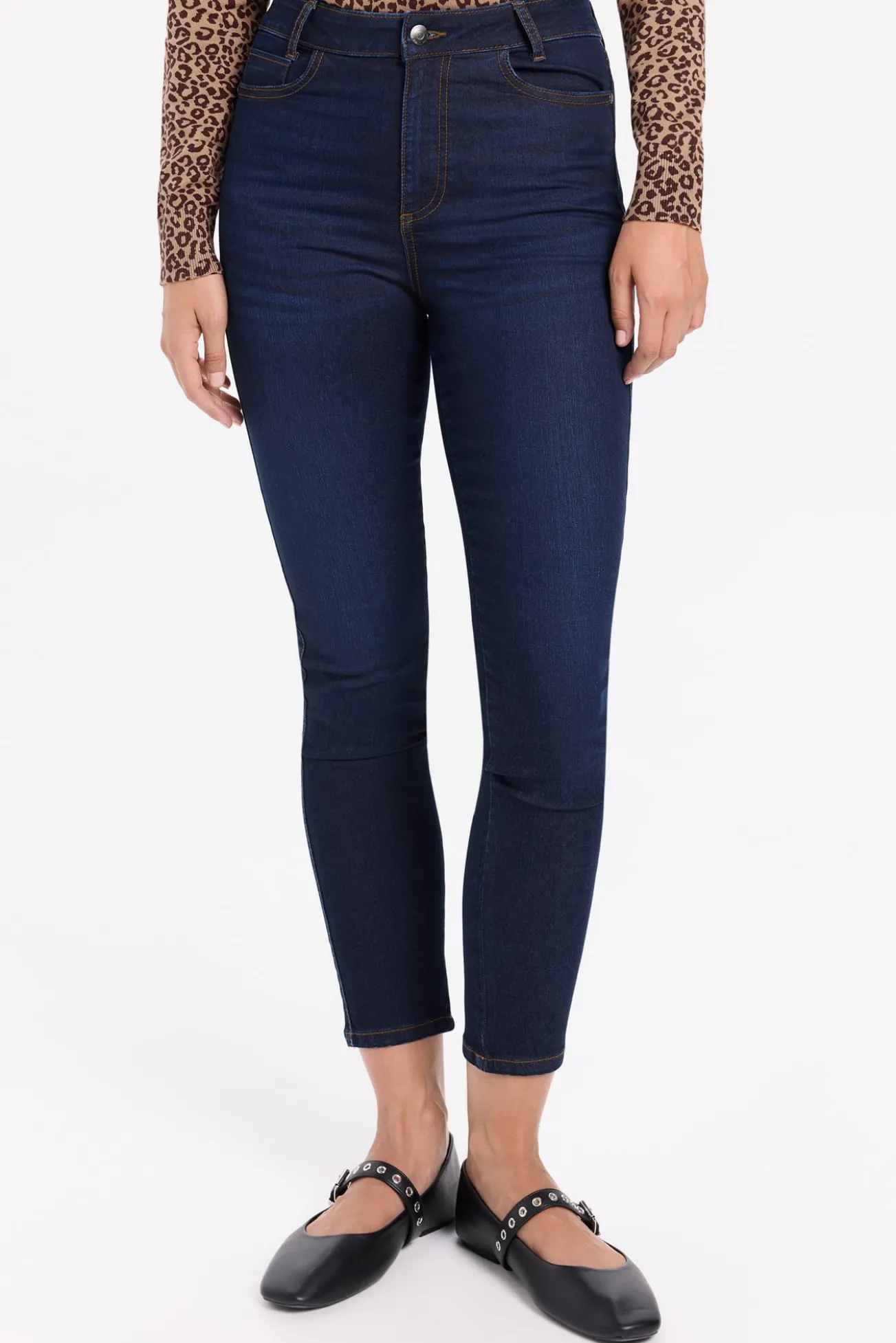 Jeans slim de cintura média