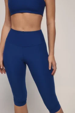 Leggings com estampado azul 4D STRECH comprimento 3/4