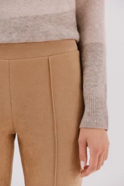 Leggings femininas com efeito camurça