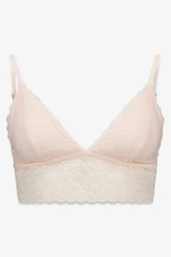 LOVELY bralette triangular de renda rosa
