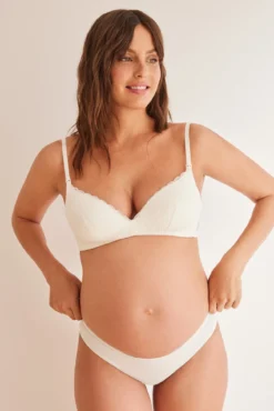 LOVELY renda triangular ' maternity ' em renda branca