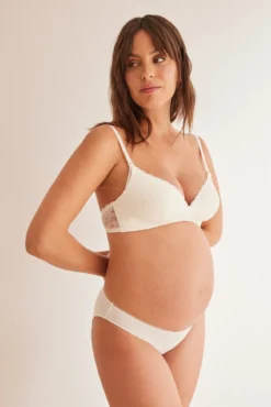 LOVELY renda triangular ' maternity ' em renda branca