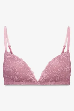 LOVELY soutien triangular de renda rosa