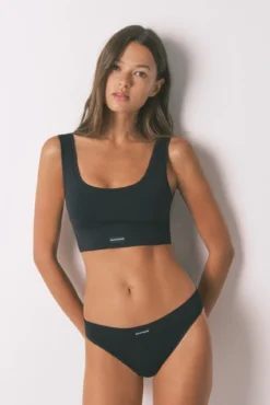 LOVELY top reversível sem costura em preto