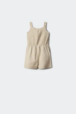 Macacão curto de linho para menina