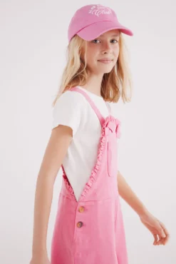 Macacão curto rosa para meninas