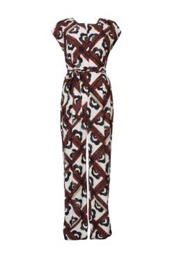 Macacão estampado wide leg viscose regular fit