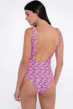Maiô pré-mamã com textura estampada floral
