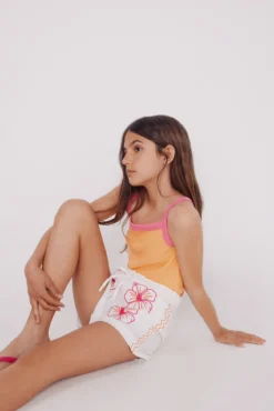 malha de malha com alças para menina