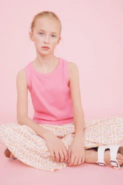 malha de malha com alças para menina