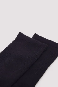 Meia de algodão texturizada bicolor