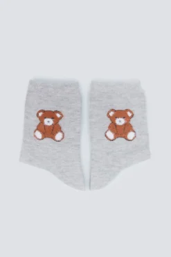 Meia de urso de tecido felpudo