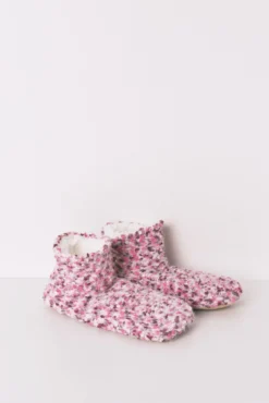 Meias curtas de malha rosa