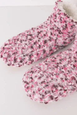 Meias curtas de malha rosa