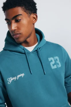 Moletom com capuz estampado de beisebol