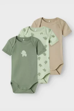 Pack de 3 bodys para bebé menino com elefantes
