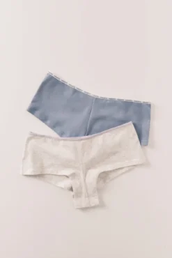 Pack de 2 cuecas boxer em algodão azul cinzento
