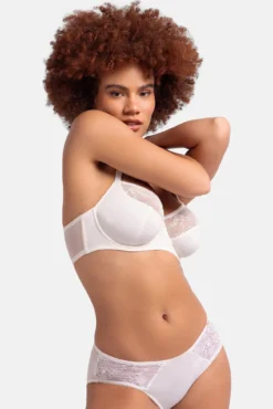 Pack de 2 cuecas hipster de renda rosa e nude