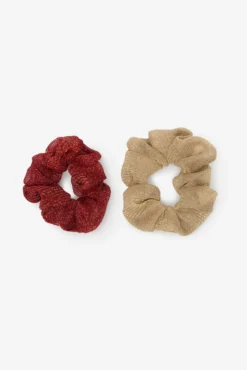 Pacote com 2 elásticos de cabelo vermelhos e ocres