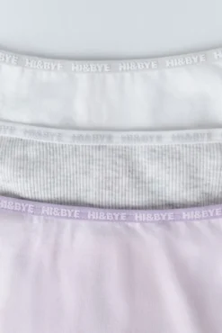 Pacote com 3 tangas brancas, cinzas e rosas