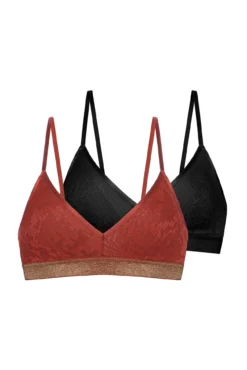 Pacote de 2 bralettes de lurex