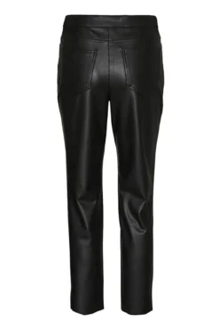 Pantalón recto efecto piel