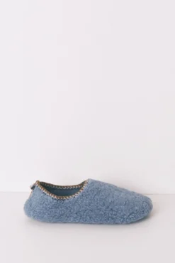 Pantufas de quarto de pelo azul