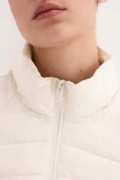 Parka combinada cintada
