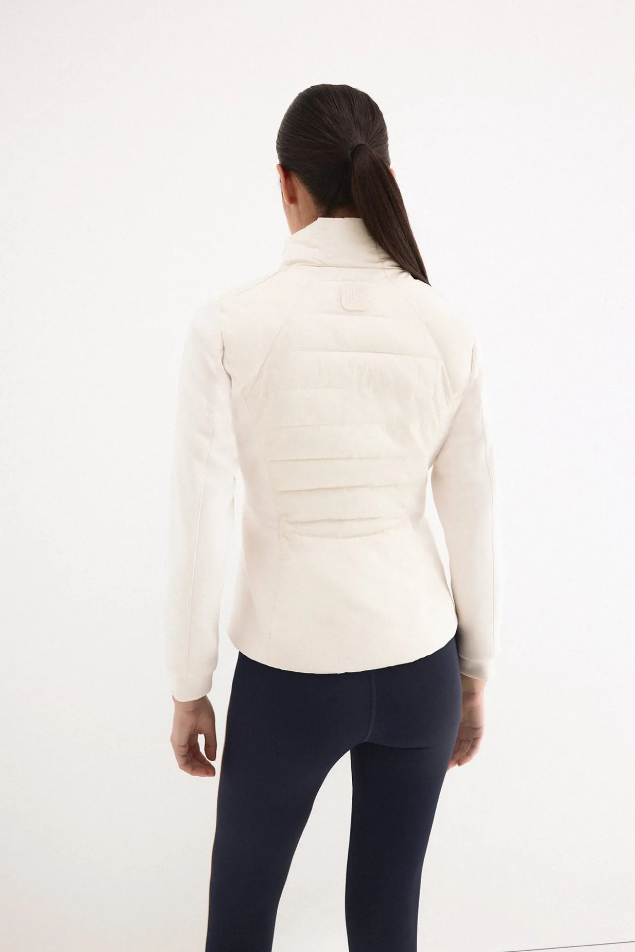 Parka combinada cintada