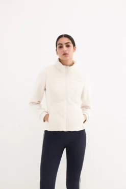 Parka combinada cintada