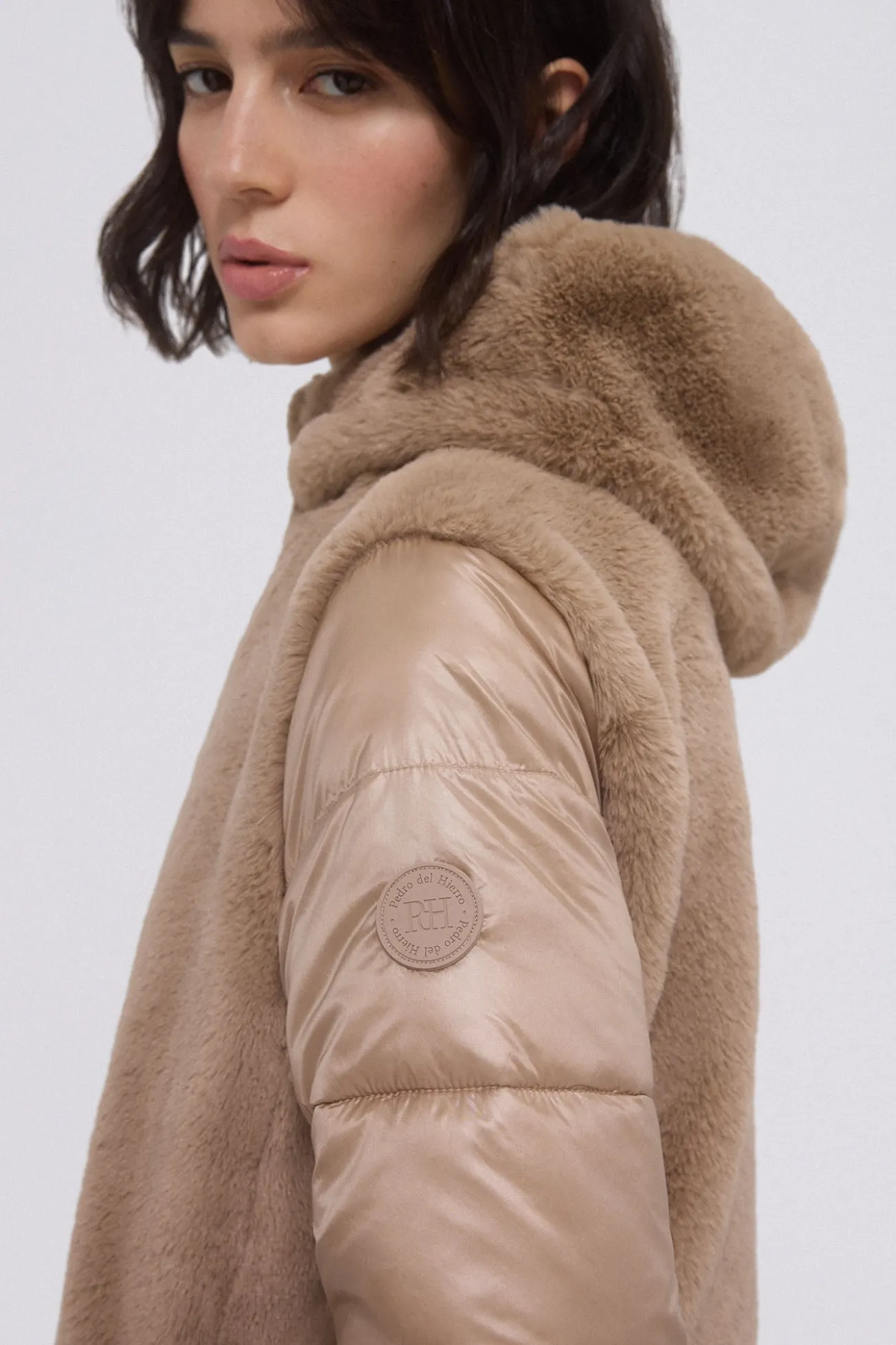 Parka de pele combinada
