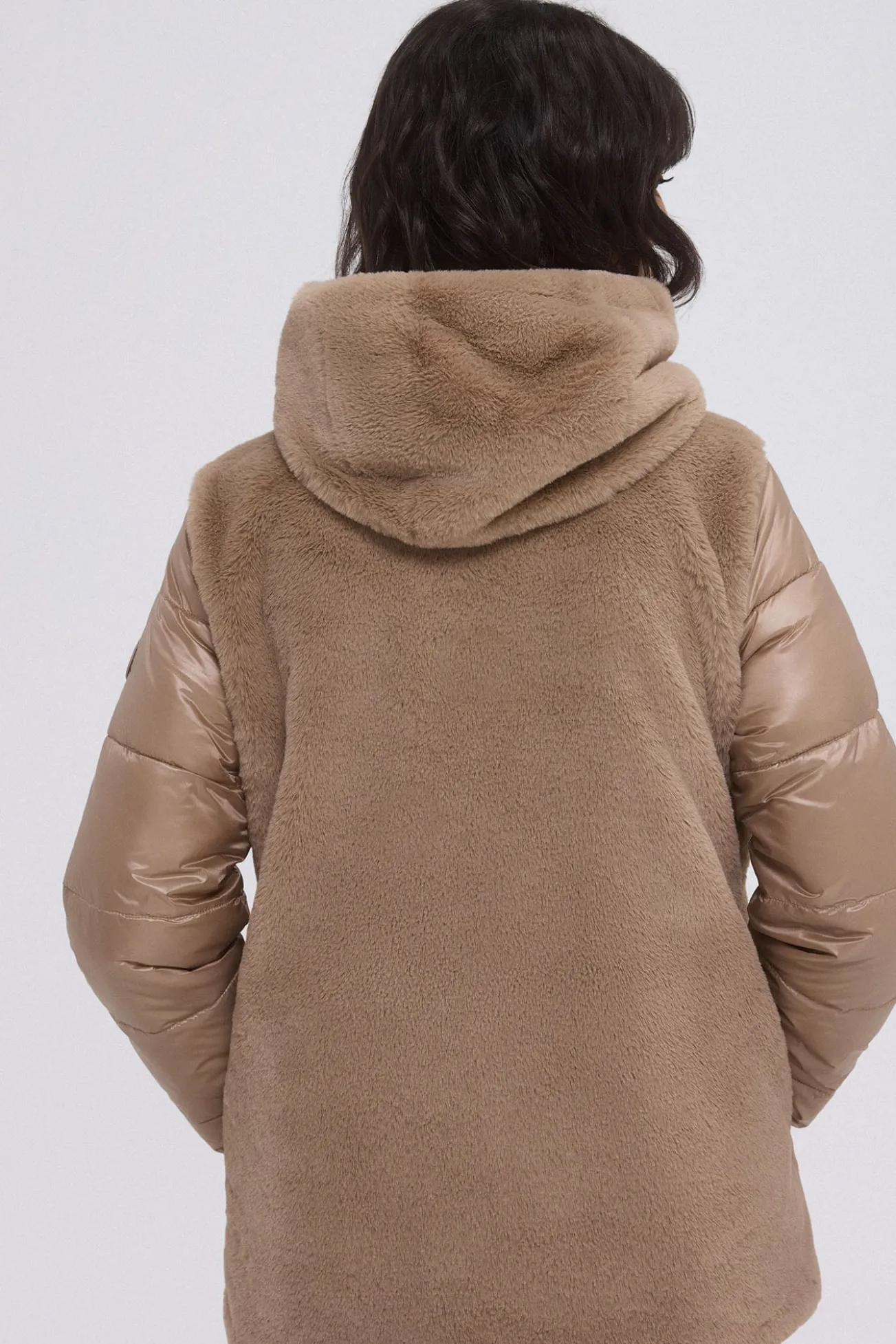 Parka de pele combinada