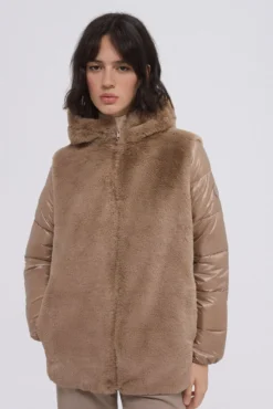 Parka de pele combinada