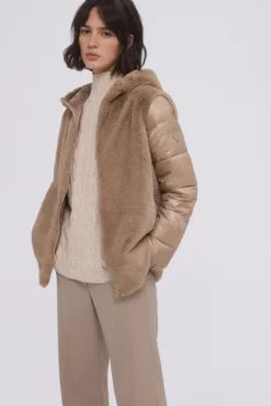 Parka de pele combinada