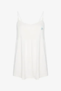 pijama branco de pré-mamã com alças