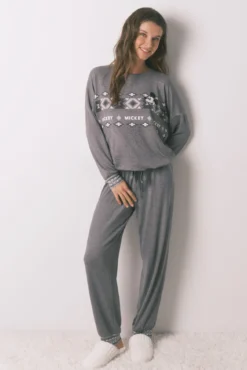 Pijama comprido de malha malha Mickey