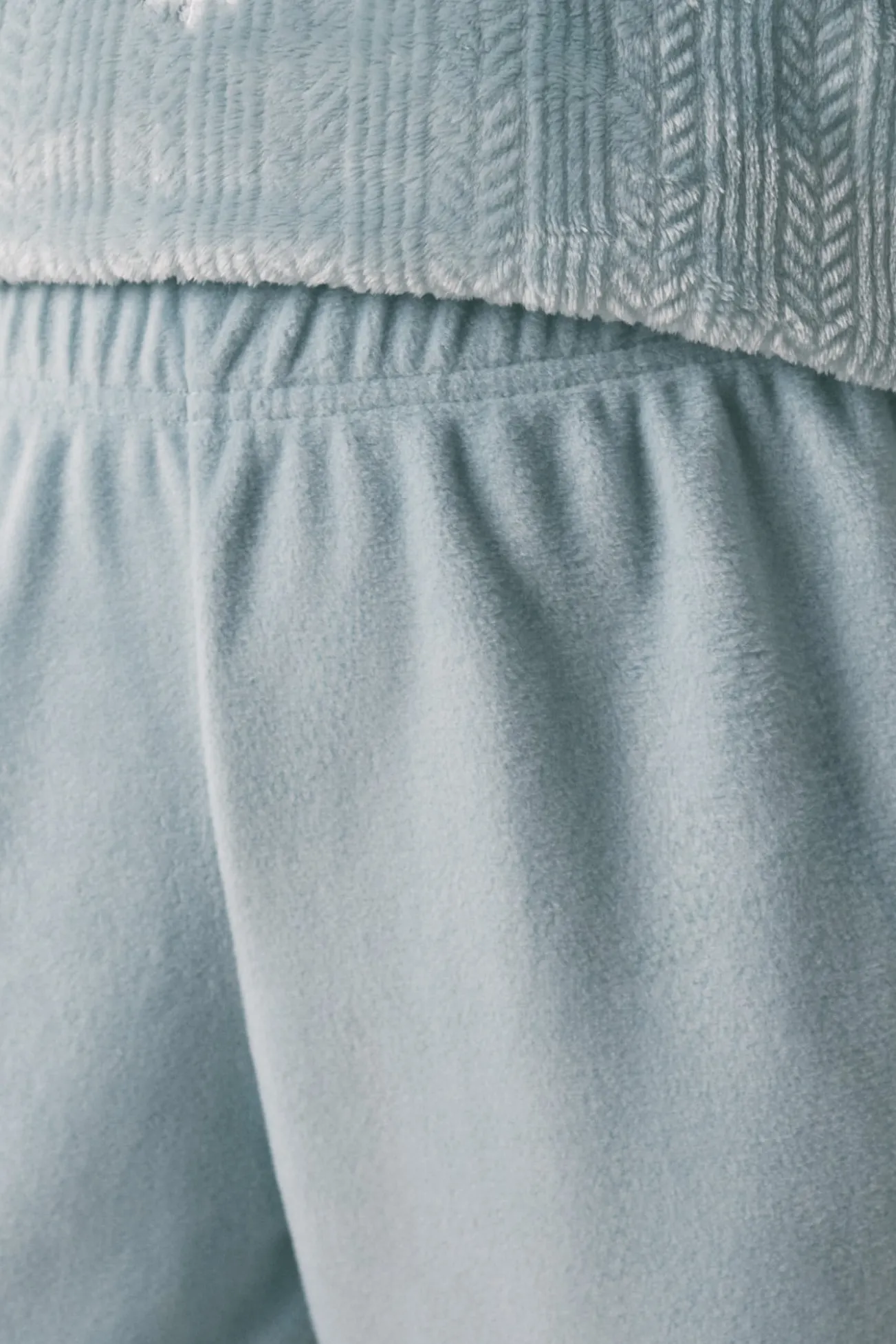 Pijama comprido em polar texturizado azul