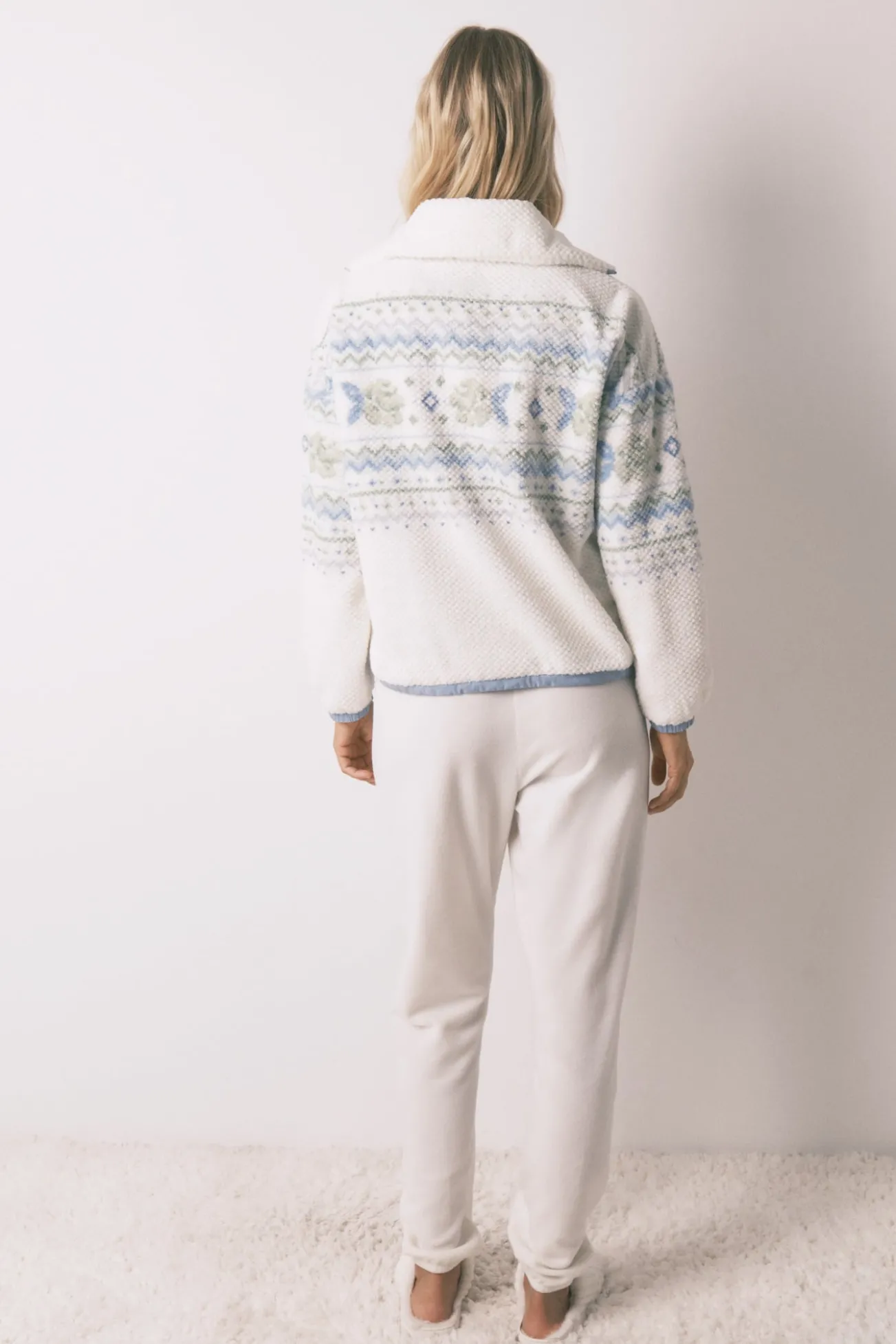 Pijama comprido longo jacquard polar