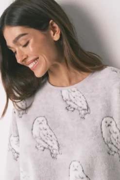 Pijama comprido polar suave estampado 
