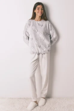 Pijama comprido polar suave estampado 