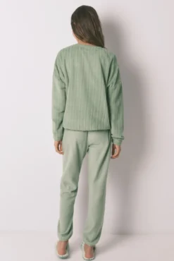 Pijama comprido polar verde